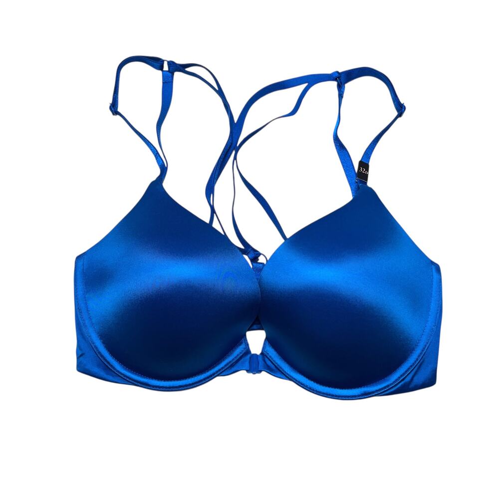 Victoria's Secret Very Sexy Push-Up Strappy Front Closure Bright Blue Bra 32D